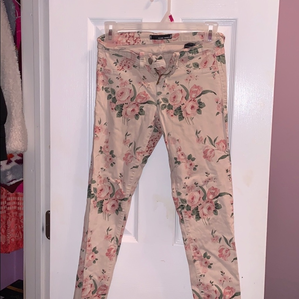 Floral jeans